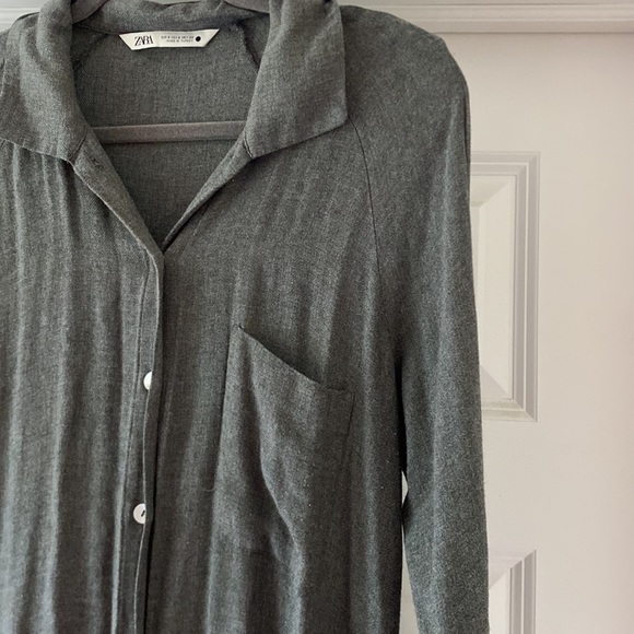 Zara dark grey shirt dress - Picture 4 of 11